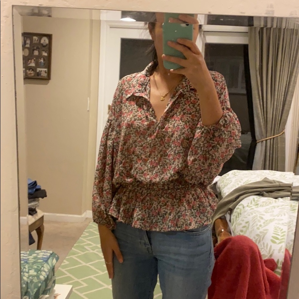 Floral rose blouse